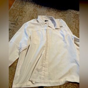 Men’s white long sleeve fishing shirt